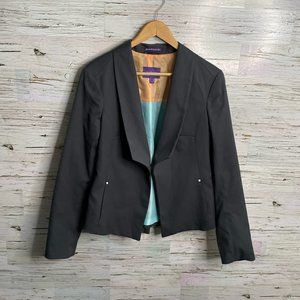 Large Mexx gray blazer with tie back, blue lining, size 42 (large)